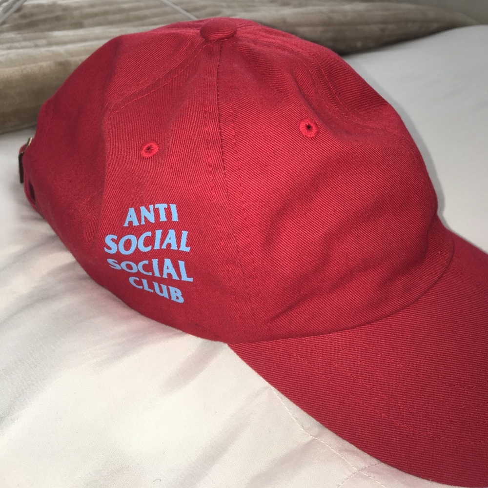 Red and blue Anti Social Social Club hat